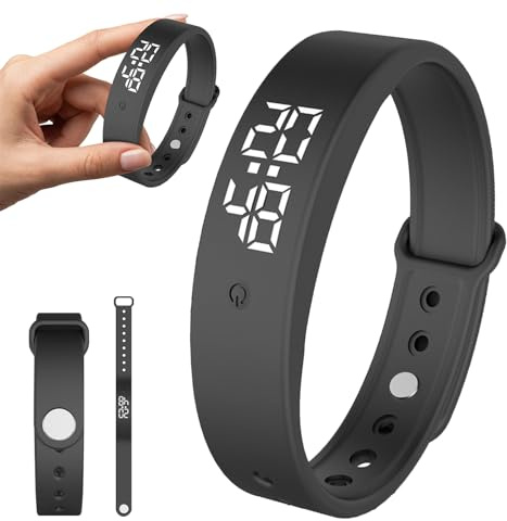 CEWROM Vibrationswecker Armband, Wecker Armband Vibration mit Timer, Vibrationsalarm Erinnerung Uhr, 6 Täglichen Alarmen,Silent Vibrating Alarm Reminder Watch für Jungen, Mädchen,Erwachsene