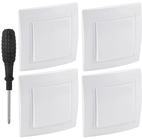 4 PCS Interruptor de Serie Empotrado Interruptor/Conmutado Conmutador | UYUYong Interruptor Pared Simple 10A 250V Pulsador Luz Interruptores Luz light switch para Escaleras Corredor Dormitorio