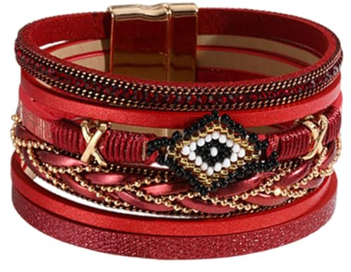 LRXFPIYF Perlenarmband mit Verschluss, geflochtenes Seilarmband für Country-Konzert-Outfits