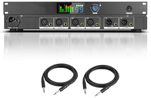 Feedback Suppressor Audio Prozessor mit High-Definition-Display, 3 Adaptive Modi, Mikrofon-Lautstärkeneinstellung & Frequenzumschalter für KTV und Bühnenkonferenz