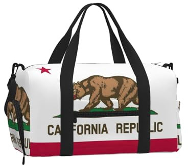 Handgepäcktasche mit Kalifornien-Flagge, Crossbody-Tasche, Sportgepäcktasche
