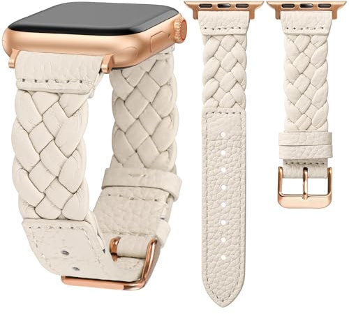 TOYOUTHS Lederarmbänder kompatibel mit Apple Watch Armband 42mm/41mm/40mm/38/44/45/46/49mm Damen, Schlank Elegant Weiches Dressy Armbänder für iWatch 11 10 9 8 7 6 5 4 SE/Ultra 3 2 1