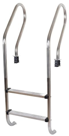 MSHGSKU Escalera para Piscina, 3 peldaños Antideslizantes de Acero Inoxidable para Piscinas enterradas, fácil Montaje y Acceso, Uso Interior/Exterior.