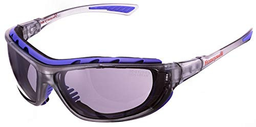Honeywell 1028643 SP1000 Schutzbrille mit schwarz lackiertem Rahmen, graues Dura-Streme-Dual-Technology-Glas, beschlagfrei und kratzfest, gepolsterte Bügelenden, verstellbares (1 Stück)