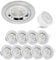 linovum Einbaustrahler LED 10er Set flach 36mm - Einbauleuchte rund starr Edelstahl gebürstet inkl. LED neutralweiß 4W 230V