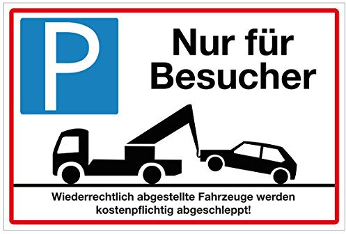 WANDKINGS Hinweisschild - Parkplatz Nur für Besucher! - stabile Aluminium Verbundplatte - Wähle eine Größe - 40x30 cm