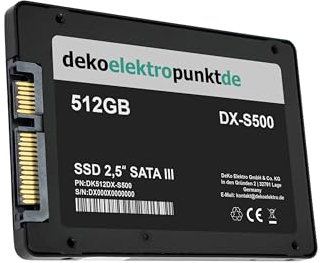 dekoelektropunktde 512 Go Disque Dur SSD Convient pour ASUS X751LX-1B X751LX-3C X751LX-T4012D, Remplacement Alternatif