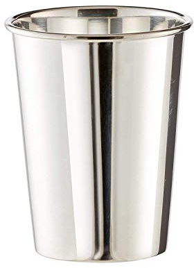 Brillibrum Vaso de diseño bañado en plata, resistente al deslustre, taza de bautizo con grabado personalizado (altura: 11,5 cm (sin grabado)