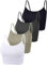 Bauchfreies Tank-Top, ärmellos, Racerback-Design, Baumwolle, für Damen, 4 Stück - - Groß