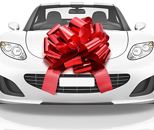 Mata1 Riesen-Autoschleife (Rot, 46 cm / 18 Zoll), Große Geschenkschleife für große Geschenkdekoration, Riesenschleife für drinnen und draußen