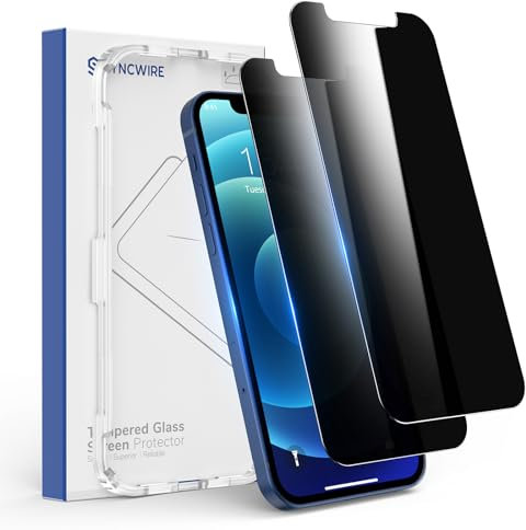 SYNCWIRE Verre Trempé pour iPhone 12 Pro Max - Lot de 2 - Anti Espion Vitre Protection Écran 6.1 Anti-Spy Privacy, 3D-Touch, Installer Facile, Dureté 9H Film Protège Écran