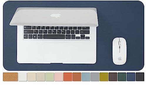 Kompakte Kork Schreibtischunterlage - Kleine doppelseitige Schreibtischauflage für Büro und Zuhause - Als große Mausunterlage und kleine Schreibtischmatten auf Schreibtischen（Dunkelblau、60cmx30cm）