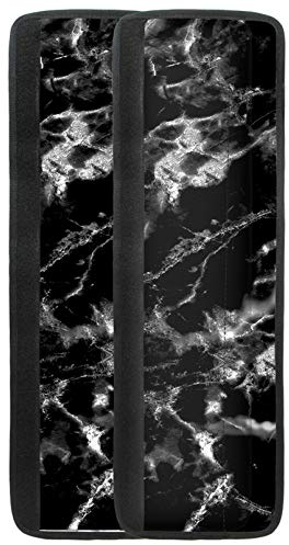 Renewold Microwave Fridge Dishwasher Oven Door Handle Covers, Catch Drips Dust Smudges Fingerprints Heat Resistant Handle Covers Gloves Marble Texture Black 2pcs