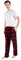 JTPW Men's 100% Cotton Flannel Sleep Pajama Pants with Pockets, Navy Red Plaid, Size: S
