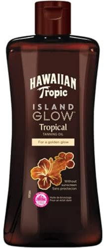 Hawaiian Tropic Island Glow Tropical Tanning Oil - Pas de protection, pour bronzage doré