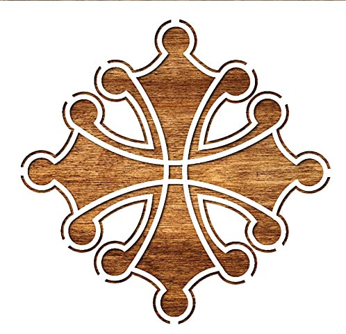 Pochoir 20 x 20 en plastique mylar : Croix occitane fantaisie