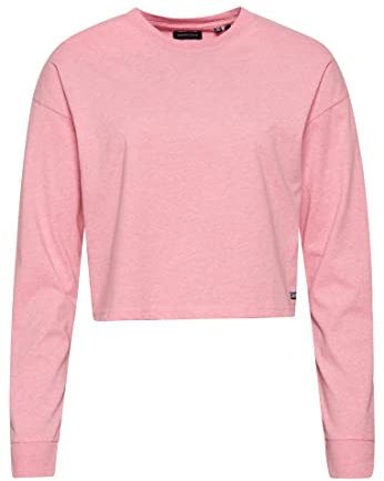 Superdry Vintage Crop L/S Top Haut, Rose pâle, M Femme