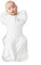 Love To Dream Baby Pucksack, Klein (3,5-6kg), Idealer Stoff für Moderate Temperaturen (20-24°C), Arme hoch Position, hüftgesund, Doppelter Reißverschluss für einfache Windelwechsel, Weiß
