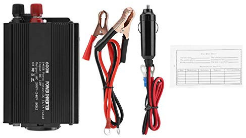 Tiiyee Inverter di Potenza Sinusoidale Pura, Onda Pura Invertitore di Tensione Automobile Camper Fotovoltaico12 V CC a 220 V 600 W CA Trasformatore Sinusoidale Porta USB per Batteria Auto