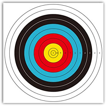 Cibles de tir à l'arc 40 cm x 40 cm Norme Internationale 10 Anneaux en Papier cibles 30 pièces