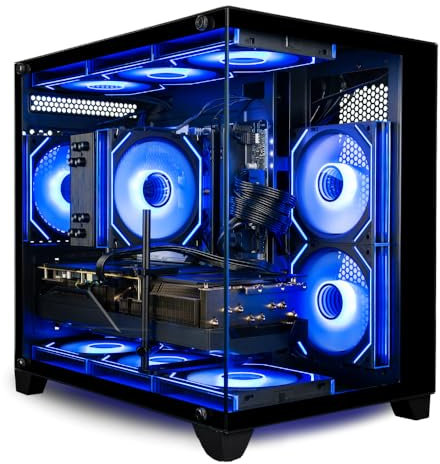 Desktop da gioco panoramico RTX 4080 per PC potenziato, AMD Ryzen 7 5700X, 32 GB di RAM, SSD NVMe da 1 TB + HDD da 2 TB, WiFi, Windows 11 Home - Il miglior computer Tower precostruito RGB 2024 per