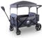 elvent® Allrounder City Bollerwagen - faltbar mit Dach | Sitzpolster, Hecktasche, Feststellbremse, 5-Punkt-Gurt I 2 Kinder (Blau)