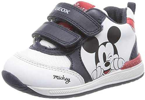 Geox Baby-Jungen B RISHON Boy First Walker Shoe, White/Navy, 22 EU