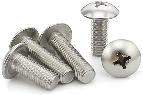 BOUACOUA Viti a Macchina a Croce Acciaio Inox Viti a Testa Tonda Testa di Fungo Bulloni M5x20mm (20 Pezzi)