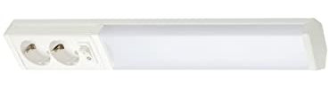 AIRAM Handy 450 IP21 5W 830/840 DSO WH LED Tischbeleuchtung mit 2-Wege-Steckdose 40.000 h. weiß