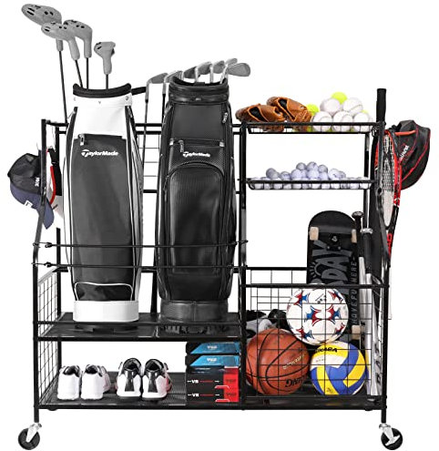 Golf Storage Garage Organizer,Golf Bag Storage Rack and Other Golfing Equipment Rack,Extra Large Design