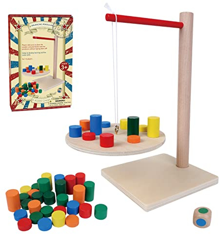 Wooden Balancing Pendulum Game, 42PCS Montessori Balancing Toys for Kids and Adults, Interactive Educational Toy for Children's Gift, Perfect for Parties & Travel