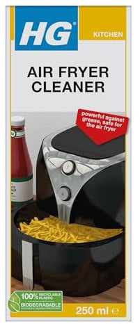 HG Air Fryer Cleaner - Air Fryer Oven Cleaner Solution for Removing Caked-On Grease and Food, De-Greases Air Fryers Without Damaging Fryer, Cleaning Brush Included - 250ml
