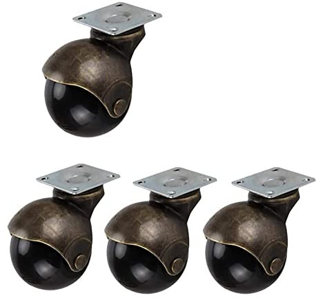 Bürorollen, Möbelrollen, 4 Stück, Retro-Universalradrollen, drehbar, 5,1 cm, sphärisches Nylonrad (universell)