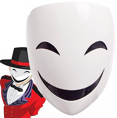 Yearsahrk Anime Maske Invasion Weißes Lächeln/kein Mund Maske Scharfschütze Tenkuu Shinpan Cosplay Kostüm Halloween Requisiten