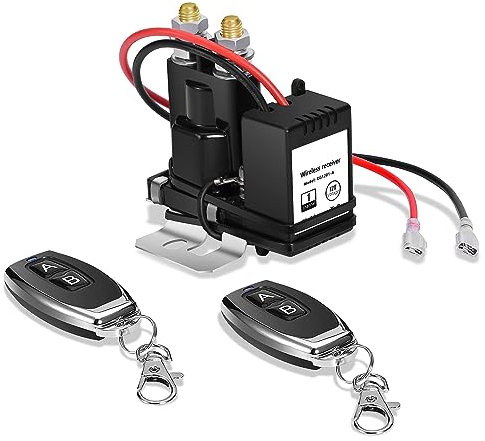 Car 500A Starting 200A Rated Wireless Battery Disconnect Switch & 4 AWG 1FT Battery Cables Set, Remote Kill Switch for Car Truck DC12V Anti-Theft Prevent Battery Drain Battery Switch Isolator On Off