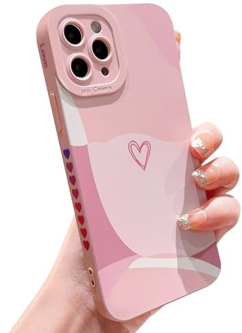 HZYKDWD Kompatibel mit iPhone 11 Pro Hülle,Süße Aesthetic Herz Kunst Muster Handyhülle Kameraschutz TPU stoßfeste Phone Case for iPhone 11 Pro Damen Mädchen-Rosa