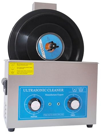 DISHENGZHEN Ultrasonic Vinyl Record Cleaner, 6.5L Portable Sonic Cavitation Machine, Dual Frequency Vibration Cleaning, 0-30 Mins Timer and Temperature Control, Cleaning Of 1-6 Vinyl Records