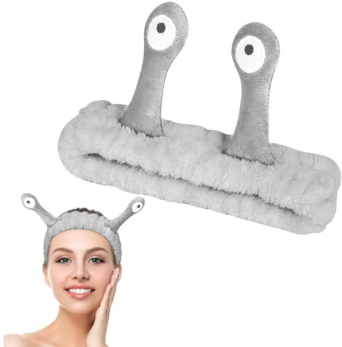 LOPHE Haarband Kosmetik, Make up Skincare Headband Damen, Elastic Spa Abschmink Haarbänder Schnecke, Stirnband Kosmetik Zum Waschen Gesicht Für Yoga Sport Hautpflege(grau)