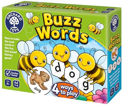 Orchard Toys Buzz Words Spelling Game - Literacy and Word Games for Kids Age 5+ Years