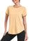 Deaviya Sport T-Shirt Damen, Kurzarmshirt Frauen, Workout Tops Rundhalsausschnitt Athletisch Lässig Laufen Yoga Fitness T-Shirts Locker (DE/NL/SE/PL, Alphanumerisch, L, Gelb)