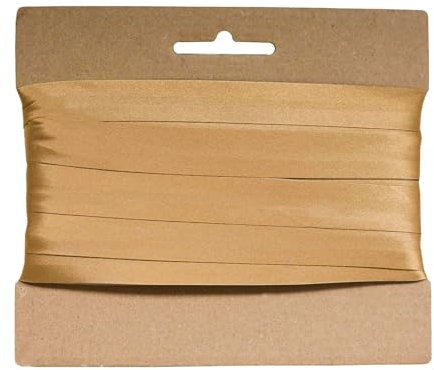 20m Schrägband Satin 20mm gefalzt Kantenband Einfassband 29 Farben wählbar, Farbe:gold