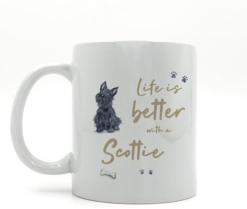 Image Industry Life is Better Scottie Ceramic Mug - Dog Lovers - Coffee Mug - Dog Mug