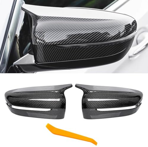 TTCR-II 2 PCS Kompatibel mit Rückspiegel Abdeckung bmw 3er G20 G21/4er G22 G23 G26/5er G30 G31/7er G11 G12 /8er G14 G15 G16 Seitenspiegelgehäuse Links und Recht (Kohlefasermuster)