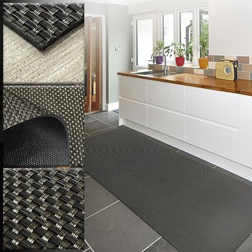 CANVUE Flurteppich, gewellt, 70 x 400 cm, Vinyl-Teppich, Outdoor-Teppich, Küchenteppich, Küchenteppich, Wohnzimmerteppich