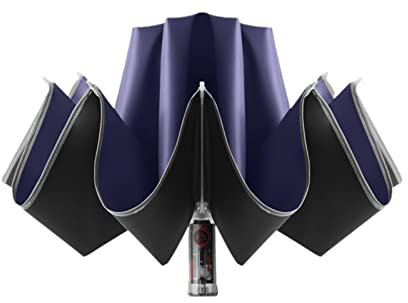 Exquisiter kompakter Reiseschirm, winddichter Reiseschirm, 10-Speichen-Regenschirm mit umgekehrter automatischer Öffnung/Schließung, kopfüber mit Sicherheitsreflexstreifen, Herren und Damen, UV-Schutz