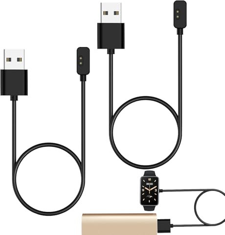 YIZWINS 2 pièces Magnétique Chargeur Montre Connectée, Compatible avec Redmi Watch 3/2 Lite/Smart Band Pro/Mi Band 7 Pro, 100 cm Câble de Chargement,Accessoires pour Montre Intelligente, Noir