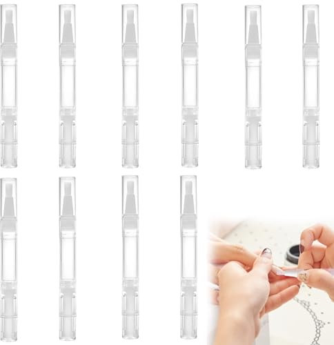 10 Stück Transparenter Drehstift (5 ml) Auslaufsicher und Tragbar Leerer Nagelöl Stift Leerer Nagelhautölstift mit Pinselspitze für Lipgloss Öligen Pastösen und Wasserähnlichen Gegenständen