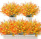 TINA 6 Bündel Kunstblumen wie Echt Herbstblumen, Künstliche Blumen Herbst Deko Eukalyptus, Künstliche Pflanzen Balkonpflanzen Blumenstrauß Herbstdeko für Drinnen Draußen Balkon Garten Tisch
