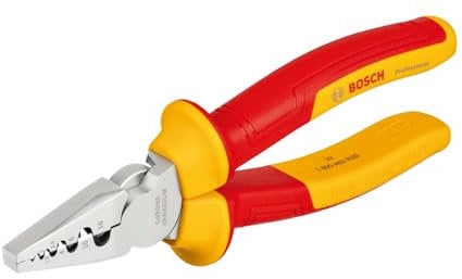 Bosch Professional pince à sertir VDE – 180 mm (plage de sertissage de 0,25 mm² à 16 mm², certifiée jusqu'à 1 000 V)