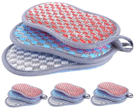 PRETYZOOM 12 Cepillos Limpiar Sartenes Ollas Esponja Nylon Cepillo Fregar Estropajo Cocina